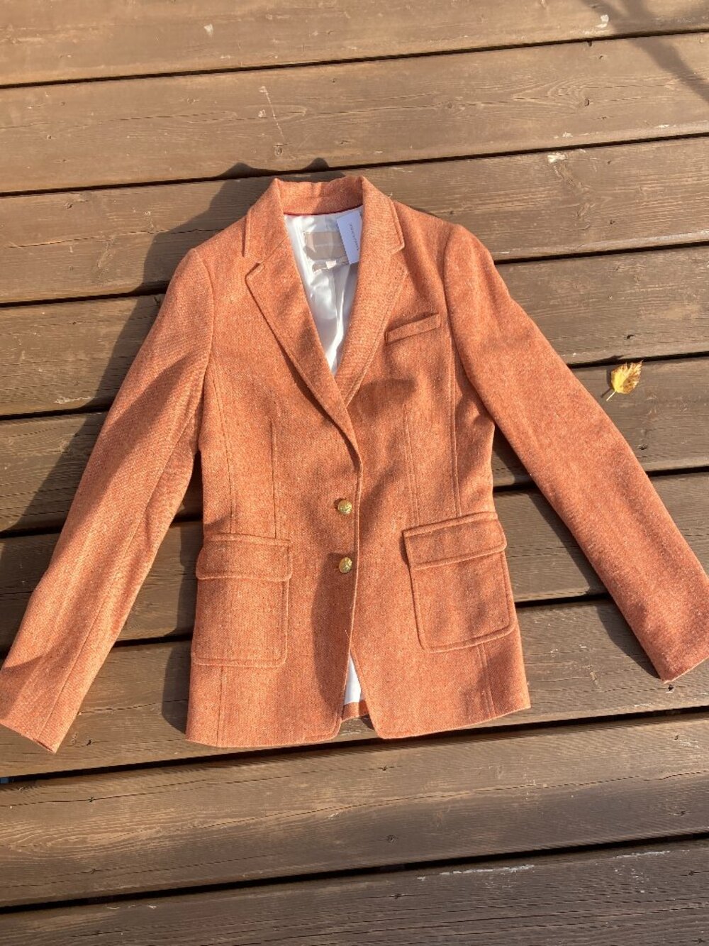 Orange flecked tweed Banana Republic Blazer NWT